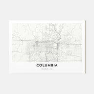 Columbia, Missouri Map Landscape Poster