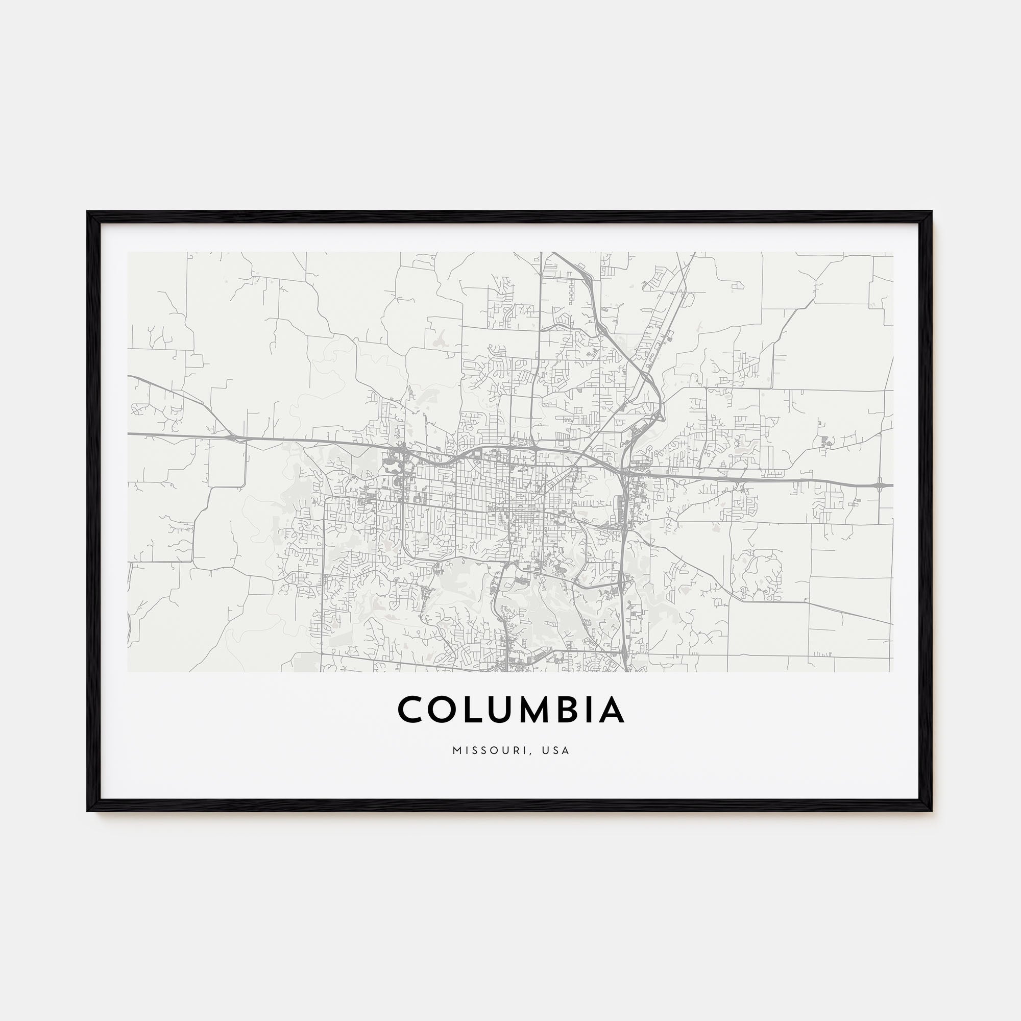Columbia, Missouri Map Landscape Poster