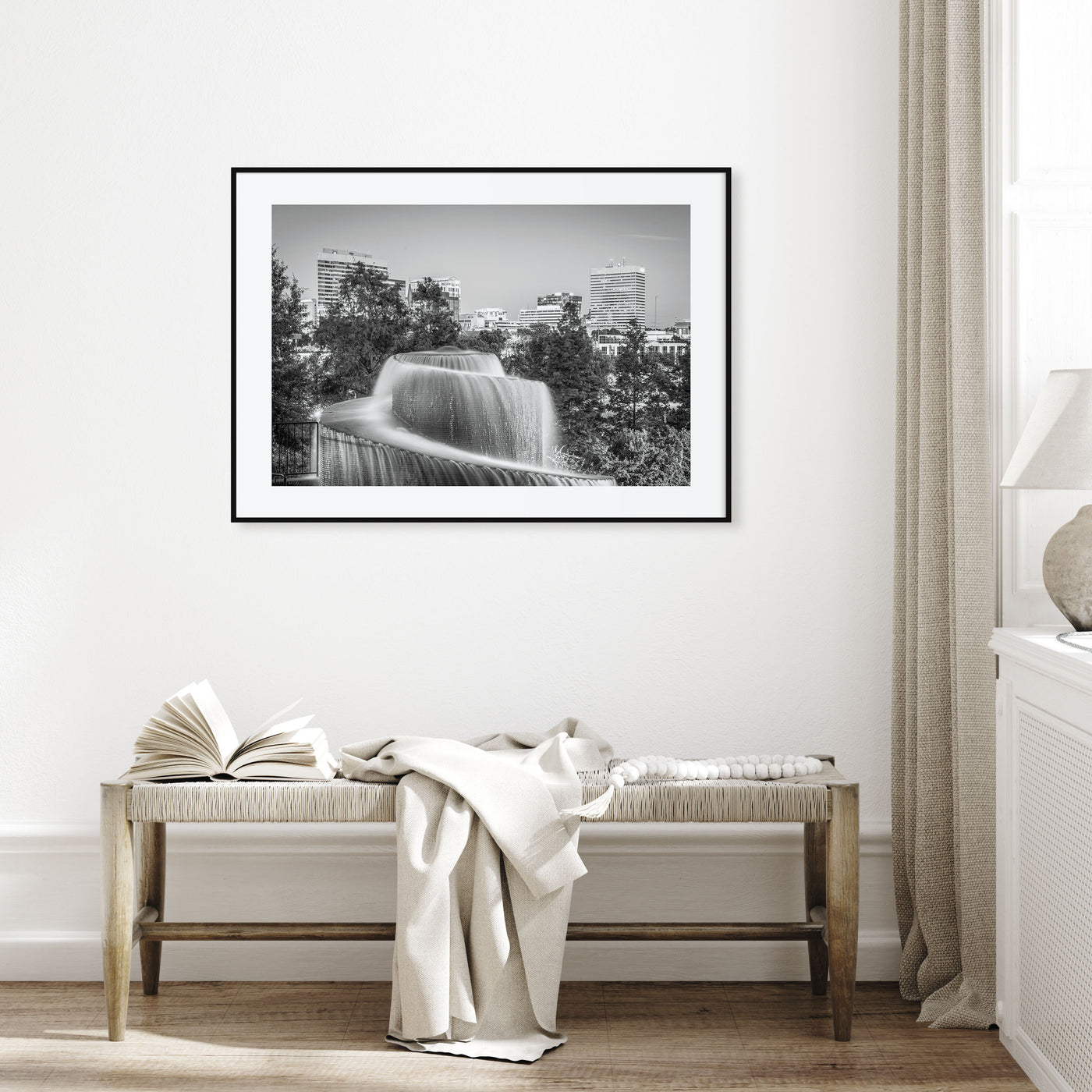 Columbia, South Carolina Landscape B&W Poster