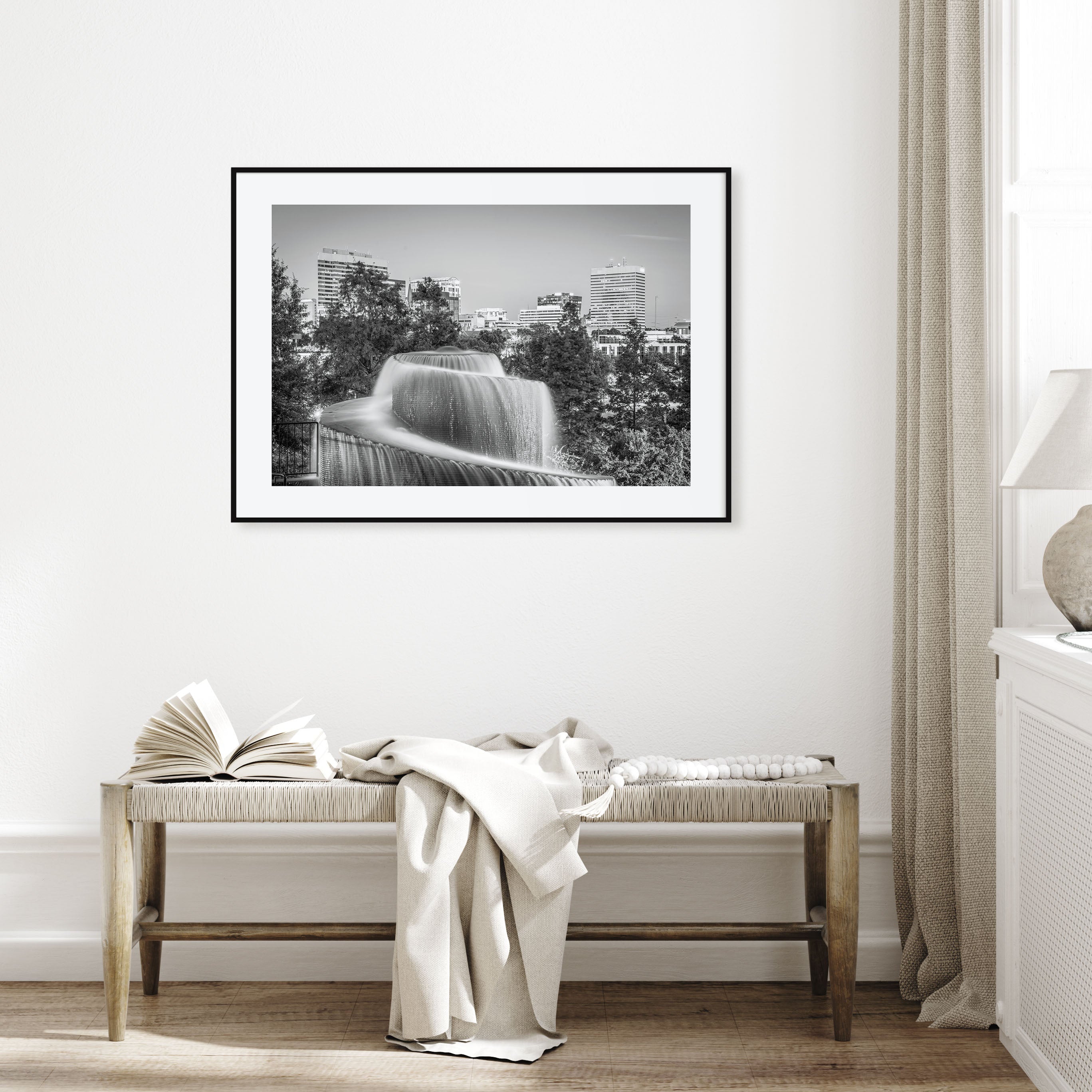 Columbia, South Carolina Landscape B&W Poster