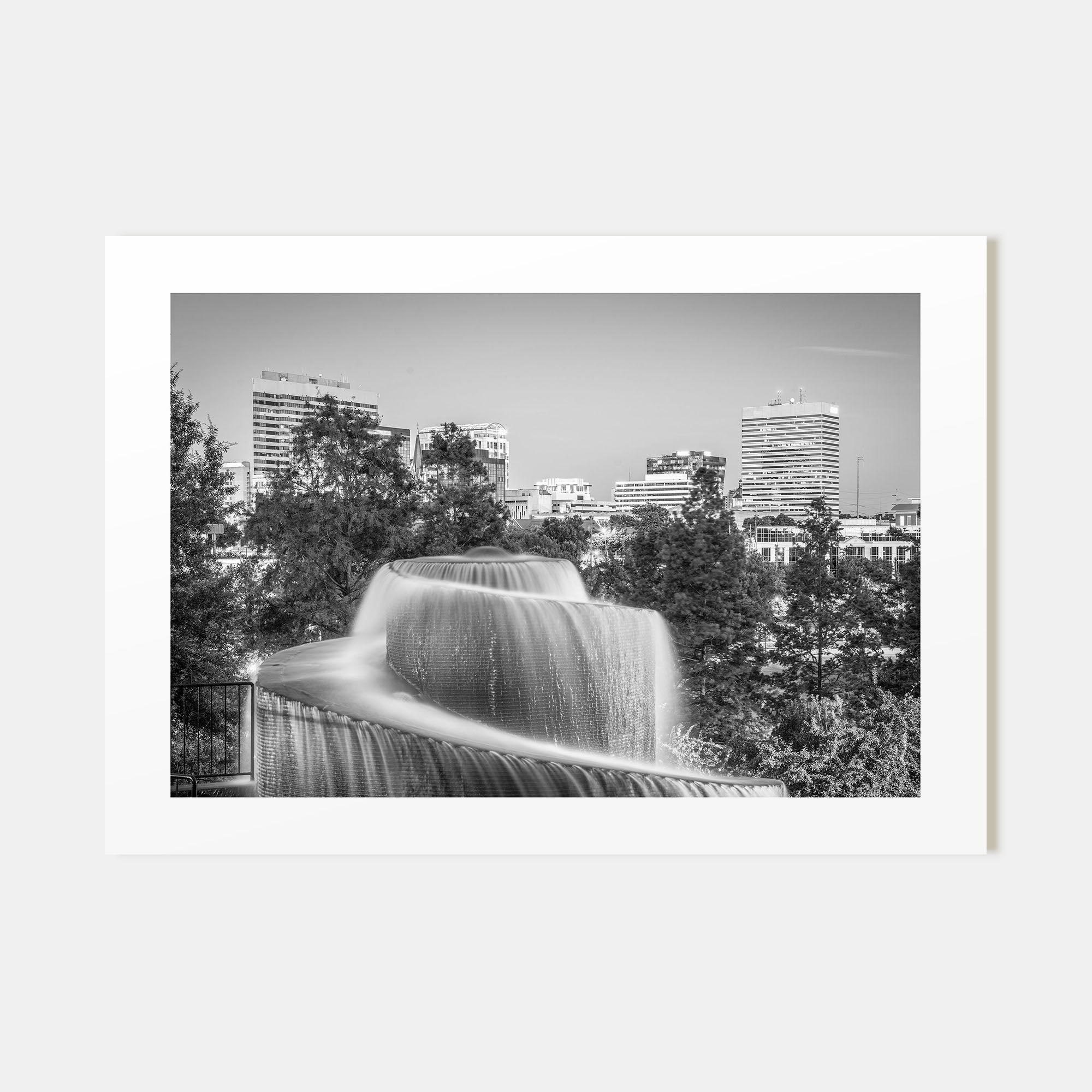 Columbia, South Carolina Landscape B&W Poster