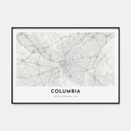 Columbia, South Carolina Map Landscape Poster