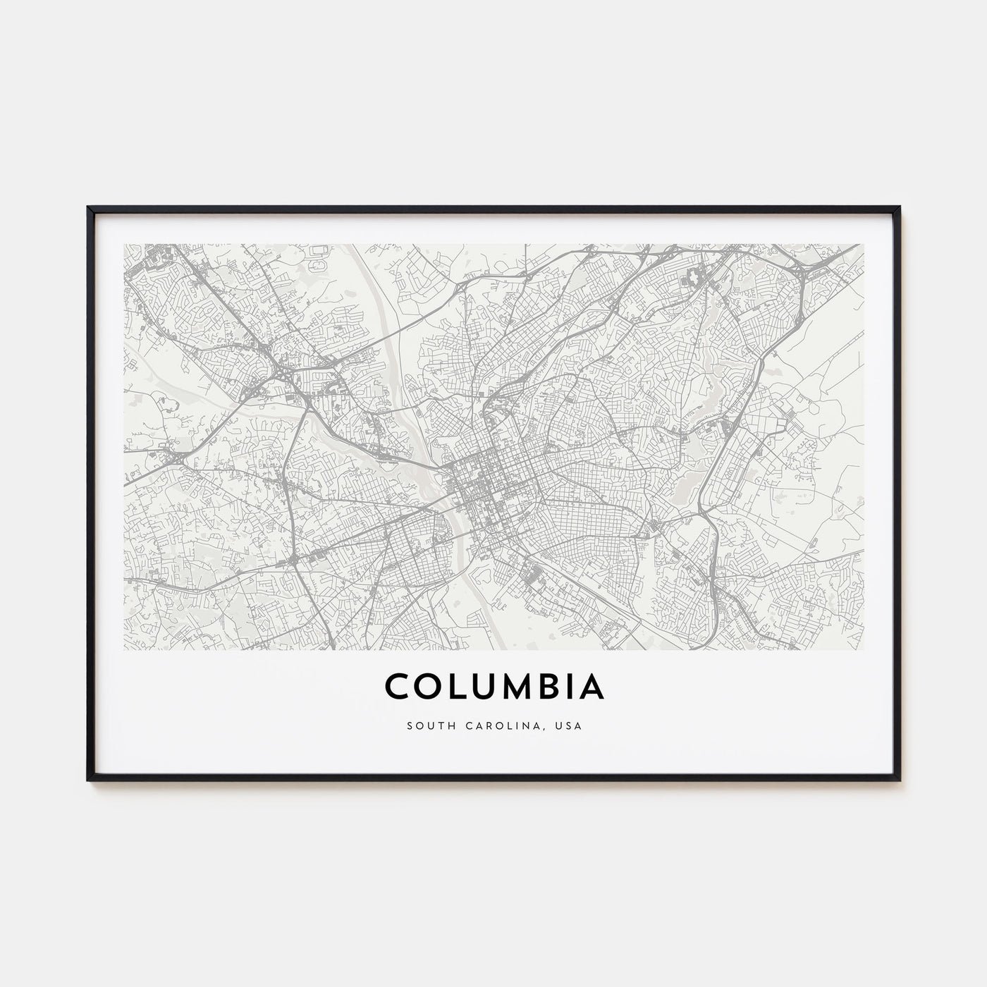 Columbia, South Carolina Map Landscape Poster