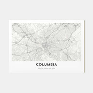 Columbia, South Carolina Map Landscape Poster