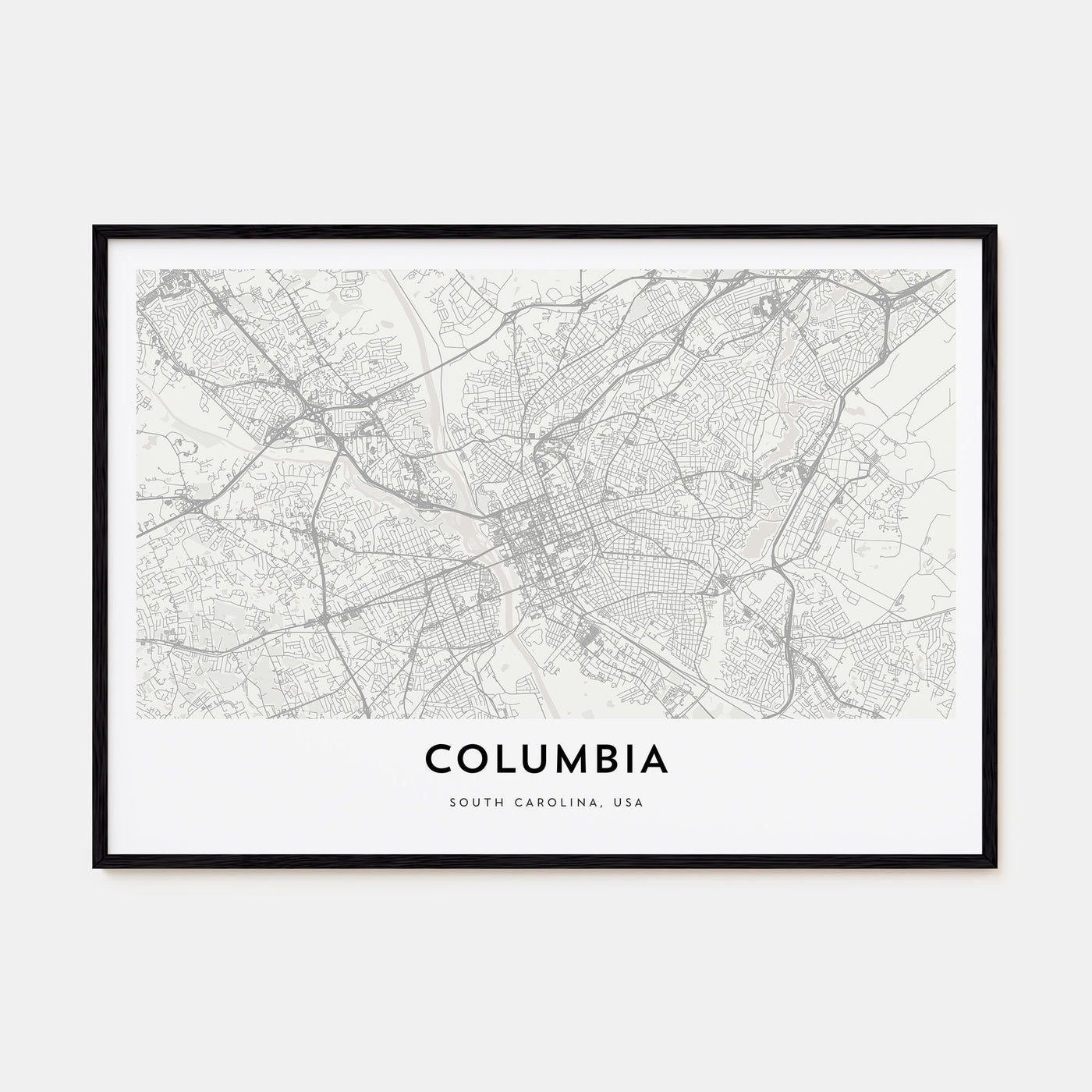 Columbia, South Carolina Map Landscape Poster