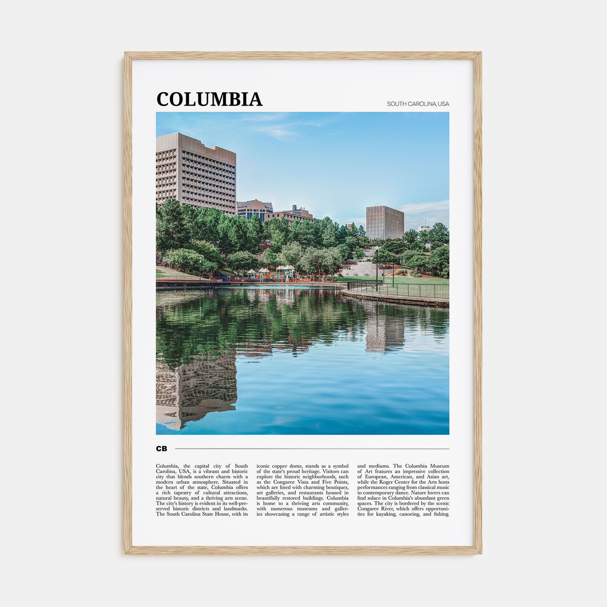 Columbia, South Carolina Travel Color Poster
