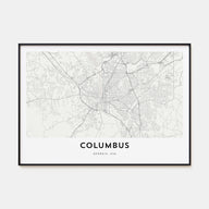 Columbus, Georgia Map Landscape Poster