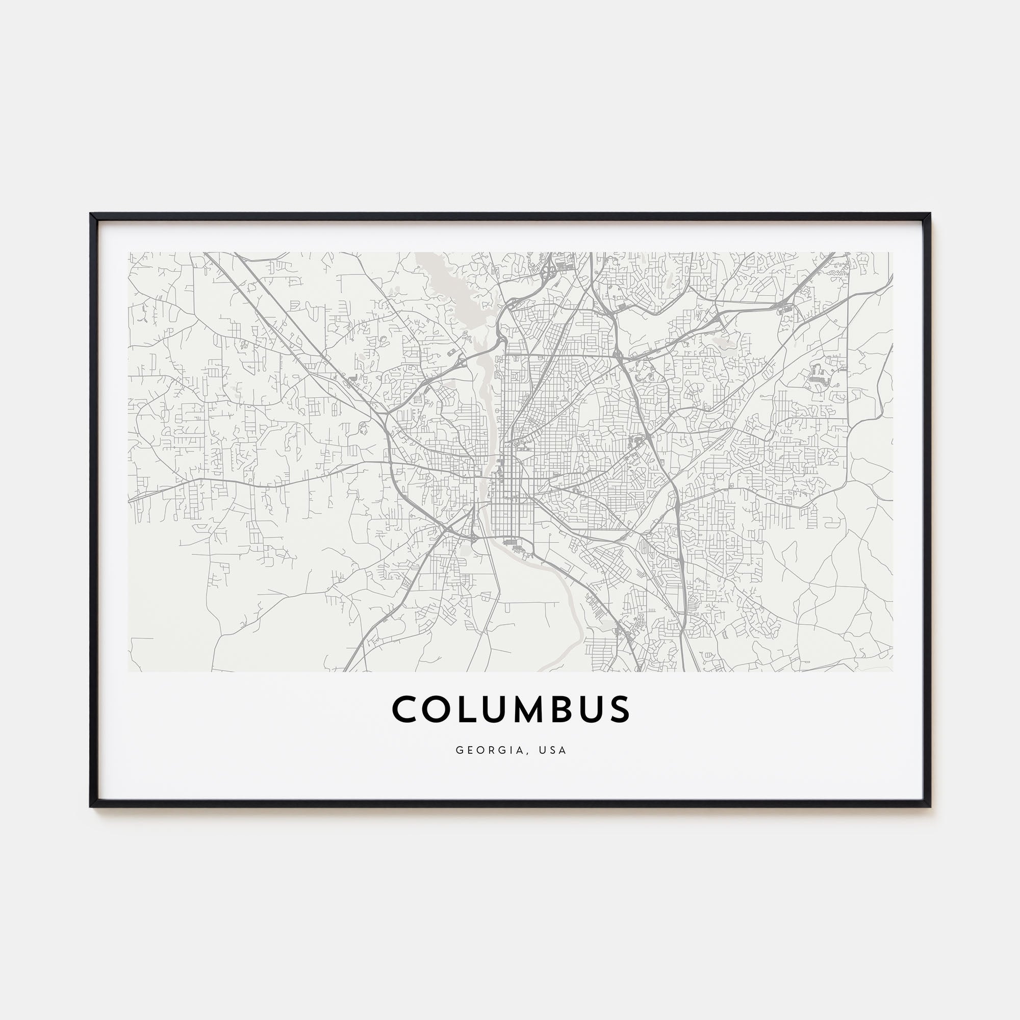 Columbus, Georgia Map Landscape Poster