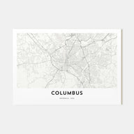 Columbus, Georgia Map Landscape Poster