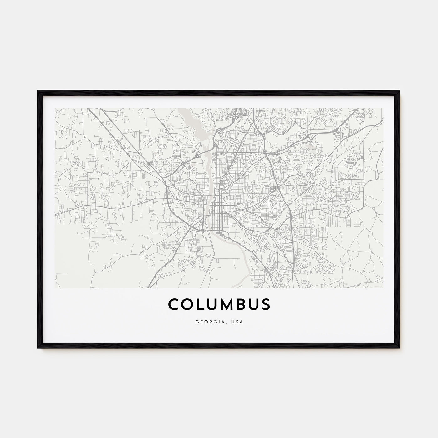 Columbus, Georgia Map Landscape Poster
