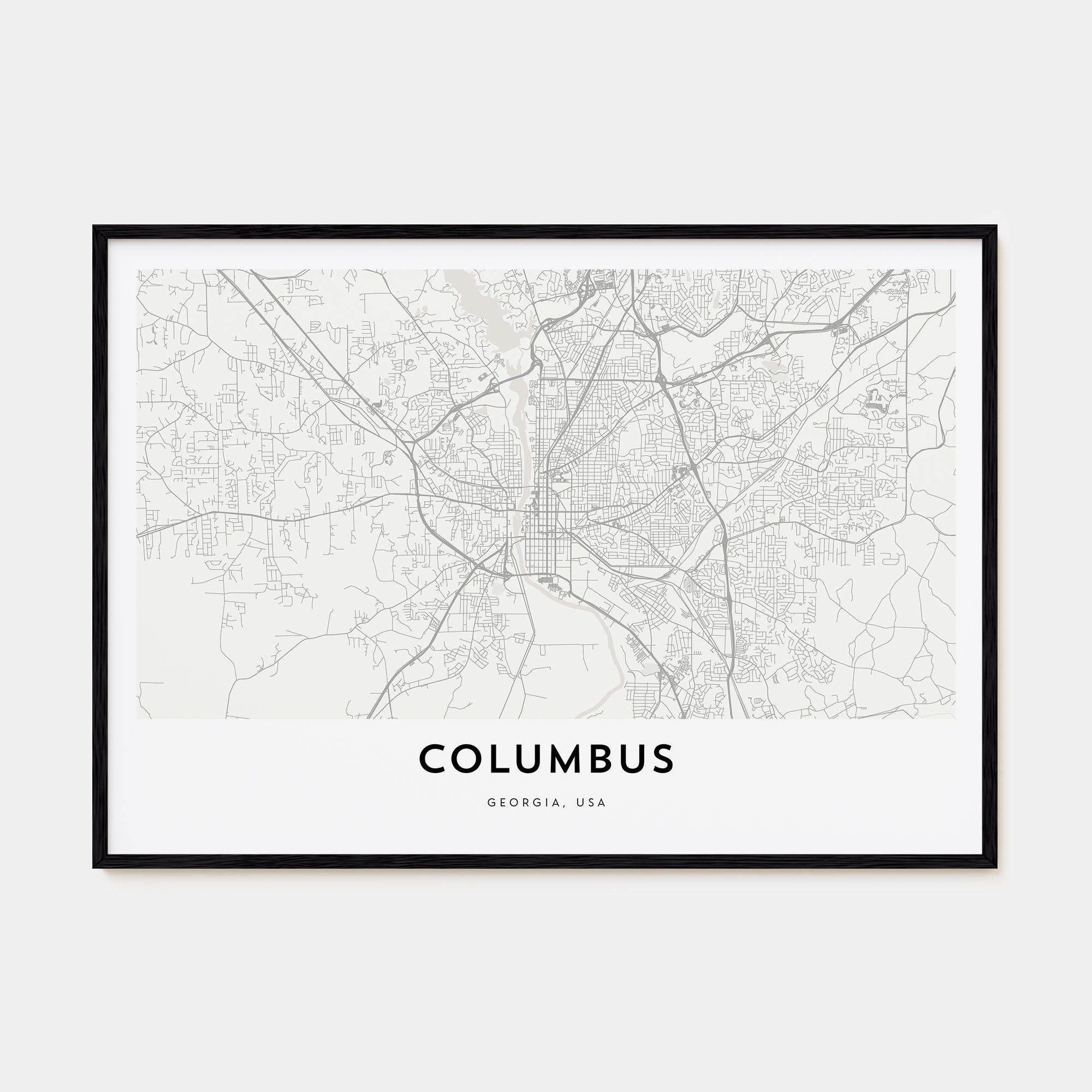 Columbus, Georgia Map Landscape Poster