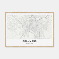 Columbus, Georgia Map Landscape Poster