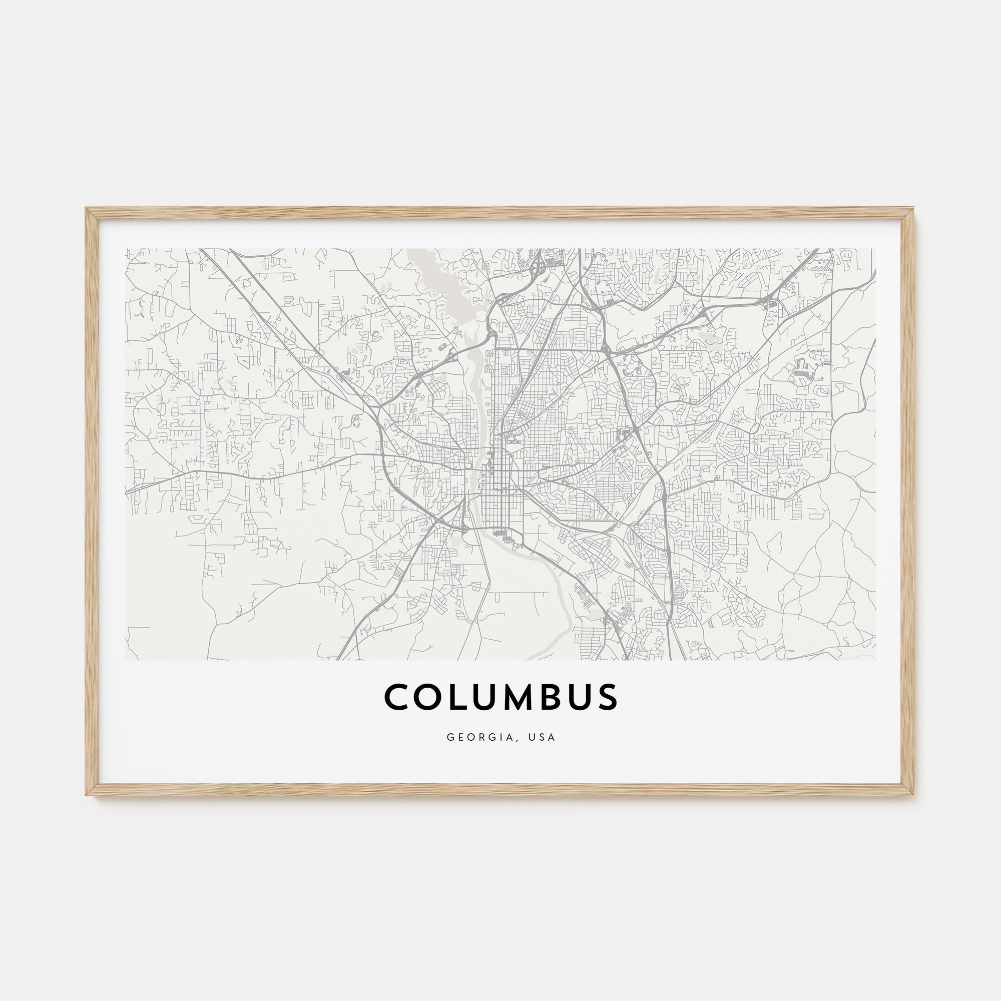 Columbus, Georgia Map Landscape Poster