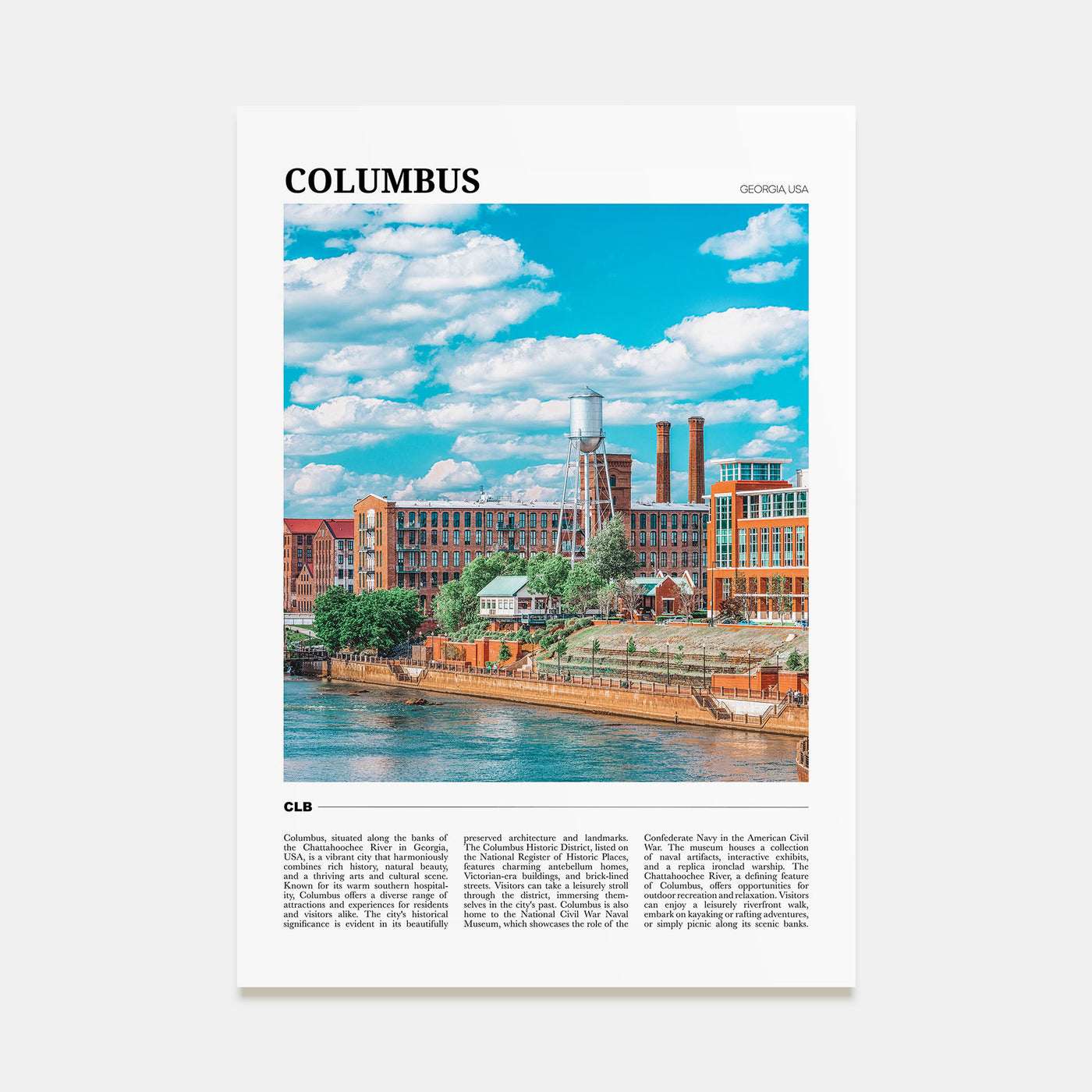Columbus, Georgia Travel Color Poster