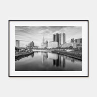 Columbus, Ohio Landscape B&W Poster