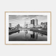 Columbus, Ohio Landscape B&W Poster
