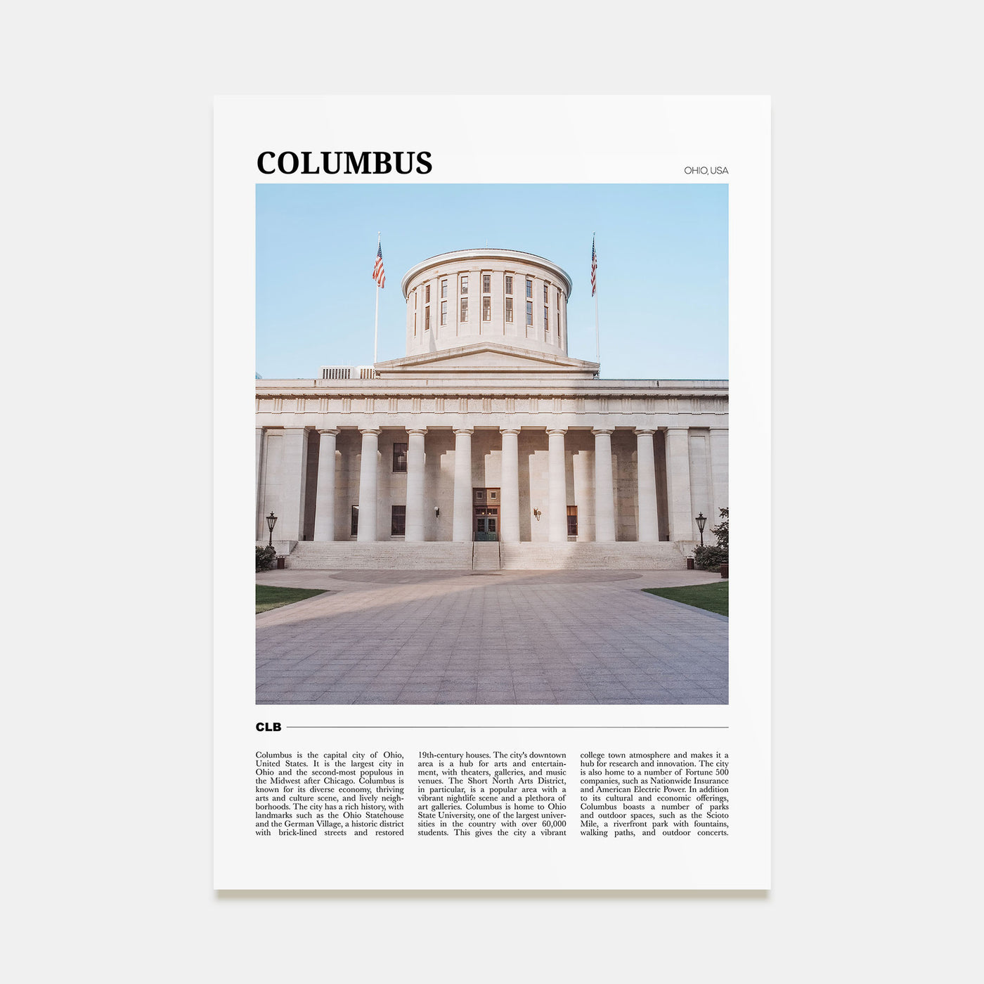 Columbus, Ohio Travel Color No 2 Poster