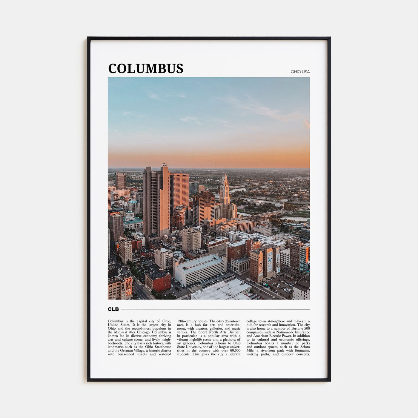 Columbus, Ohio Travel Color No 3 Poster