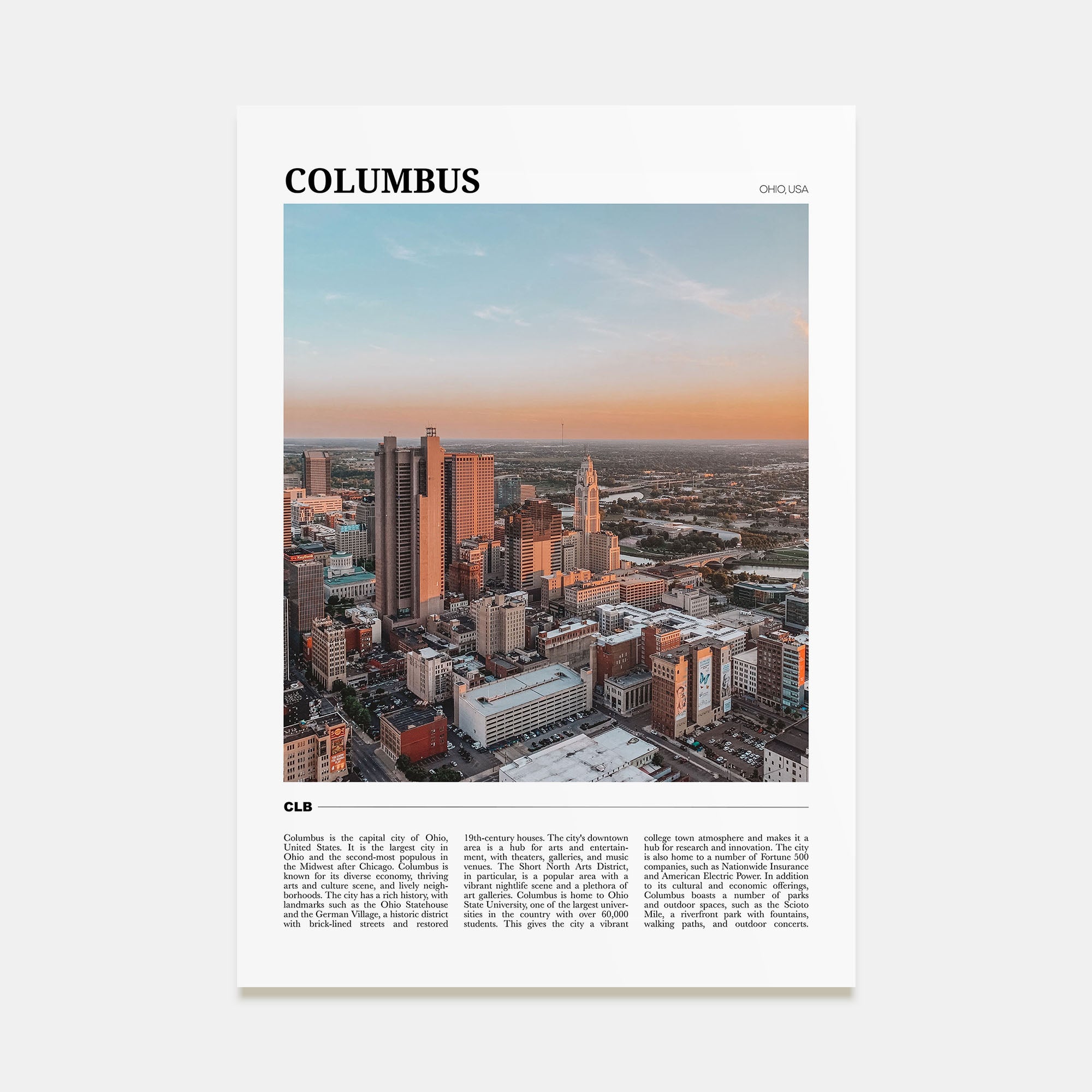 Columbus, Ohio Travel Color No 3 Poster