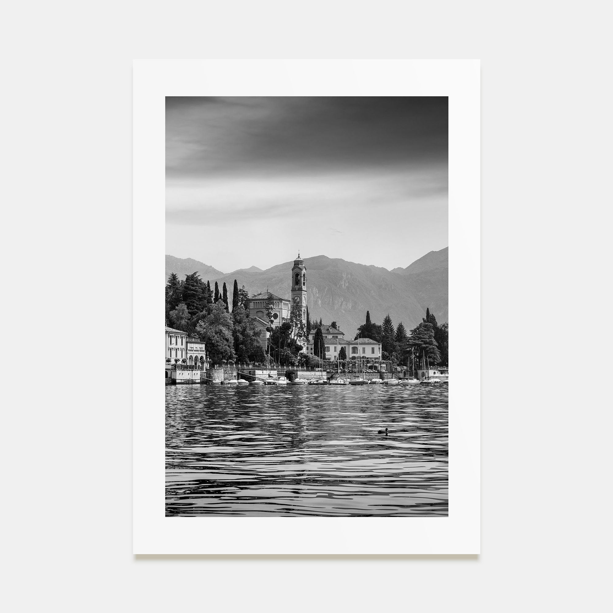 Como Lake Photo B&W Poster