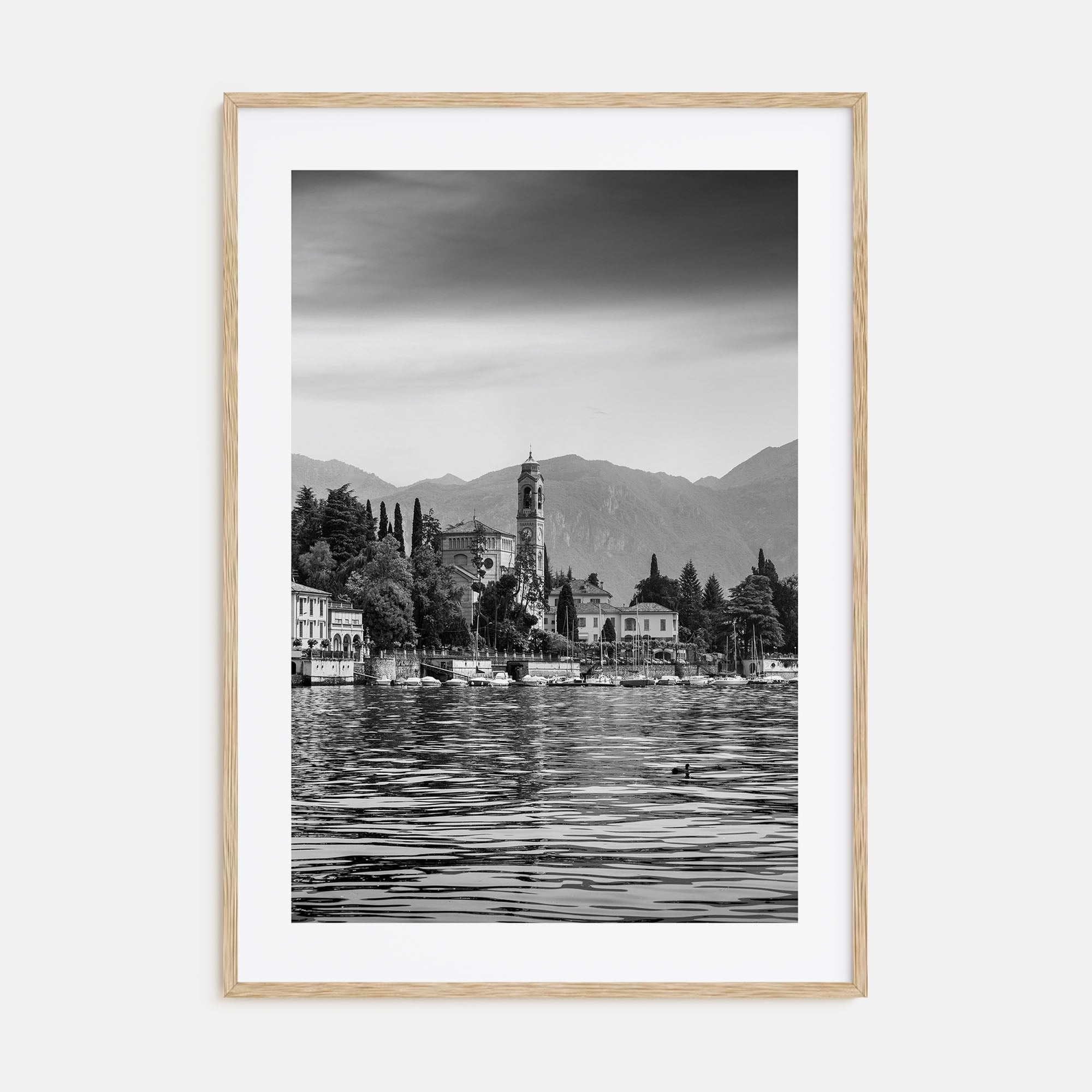 Como Lake Photo B&W Poster