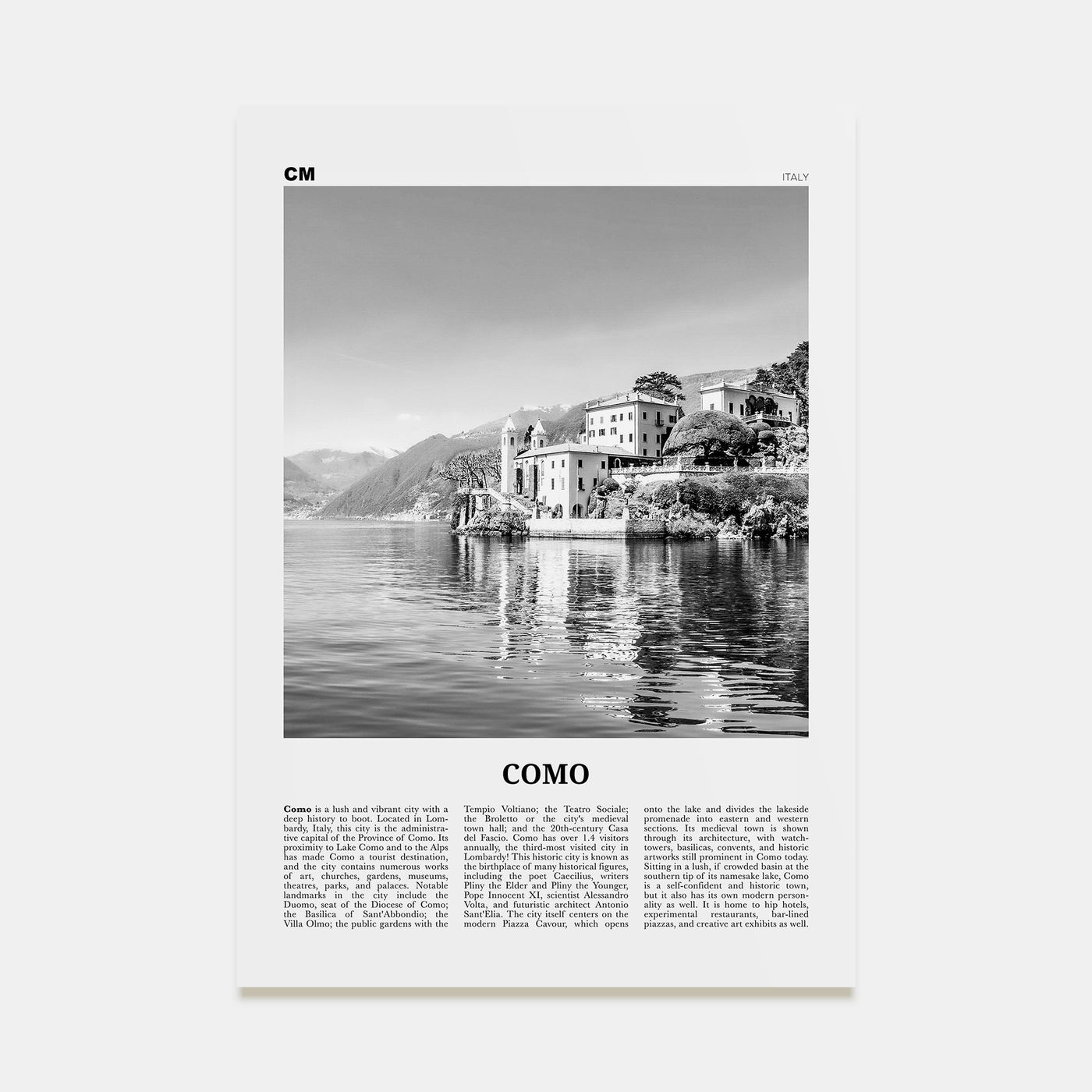 Como Travel B&W No 1 Poster