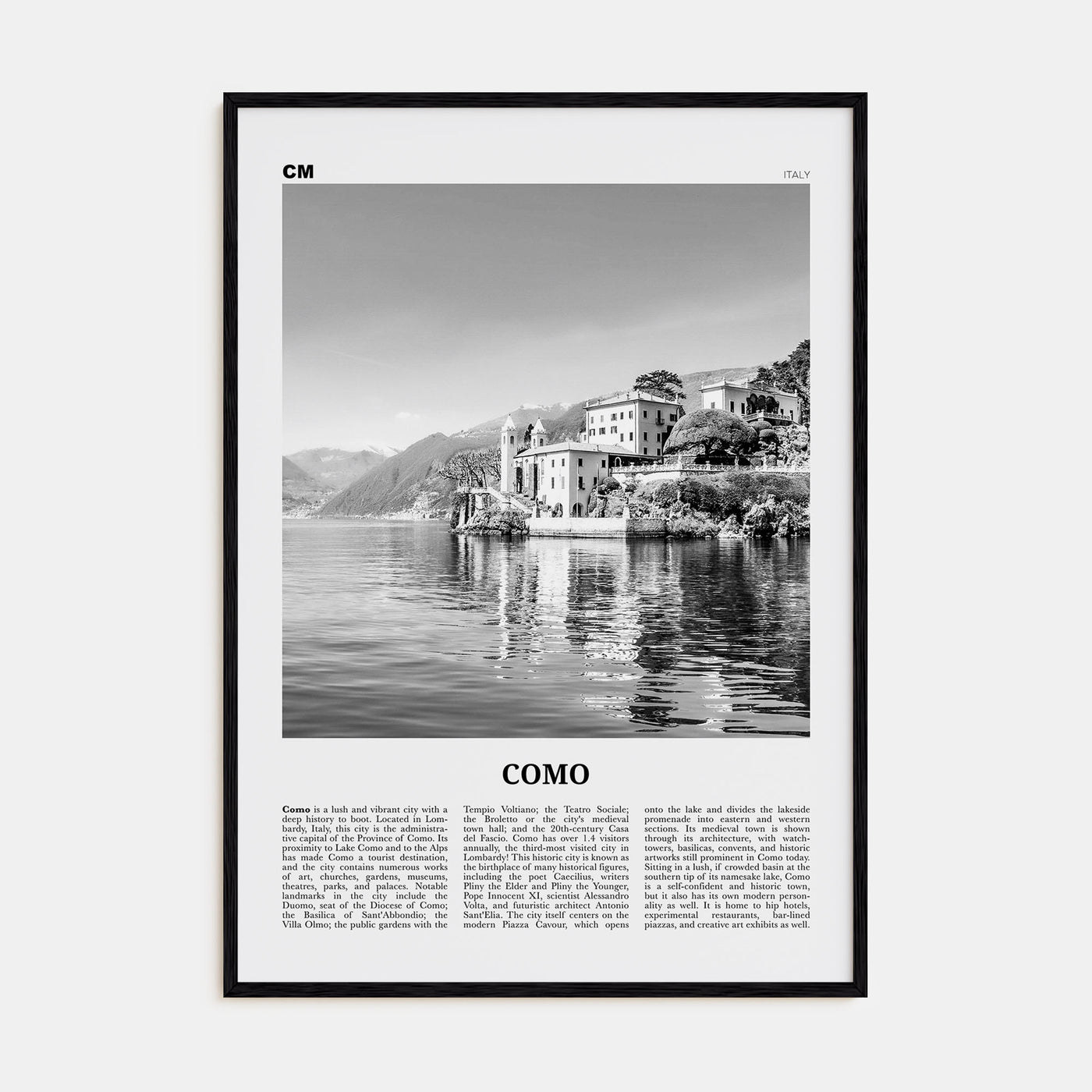 Como Travel B&W No 1 Poster