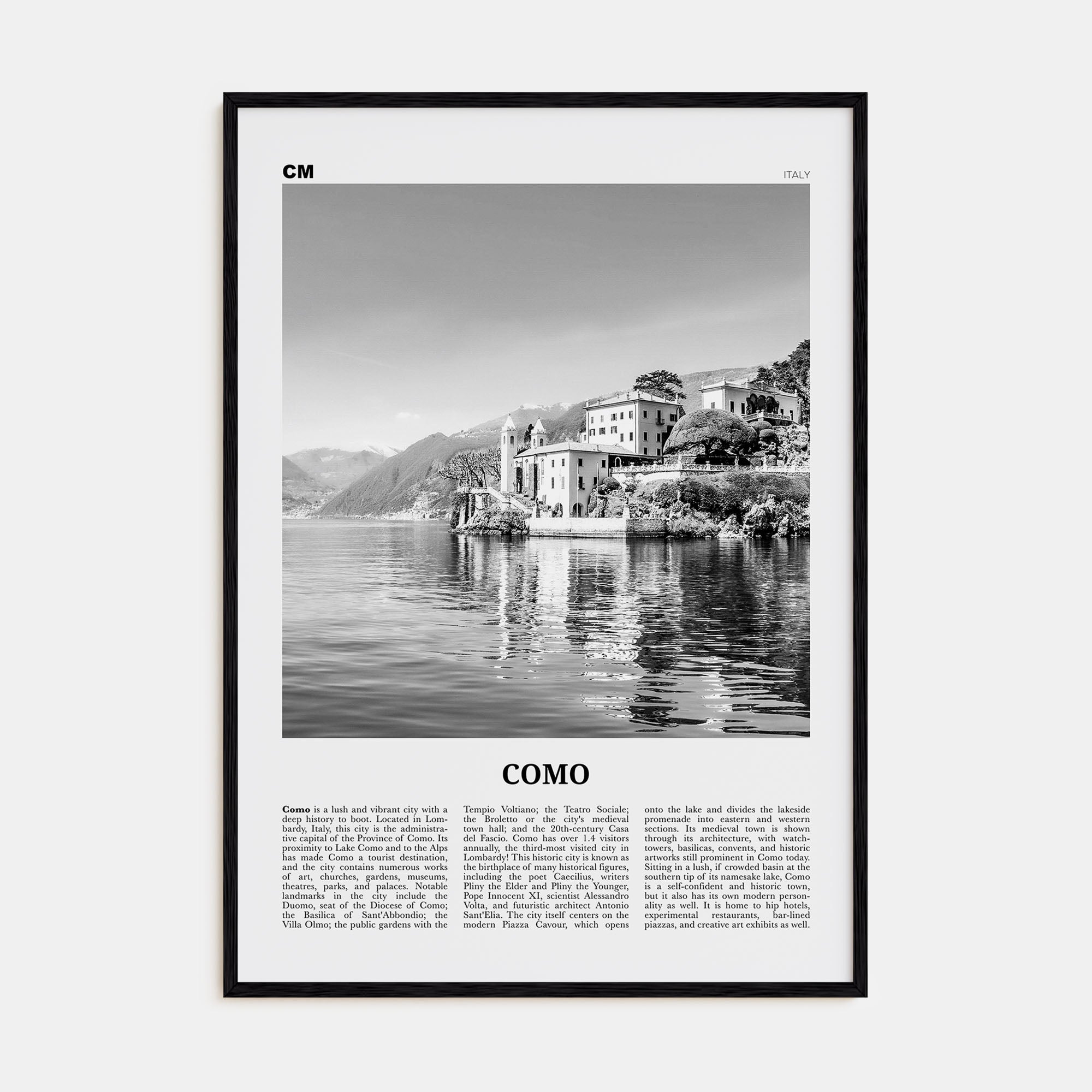 Como Travel B&W No 1 Poster