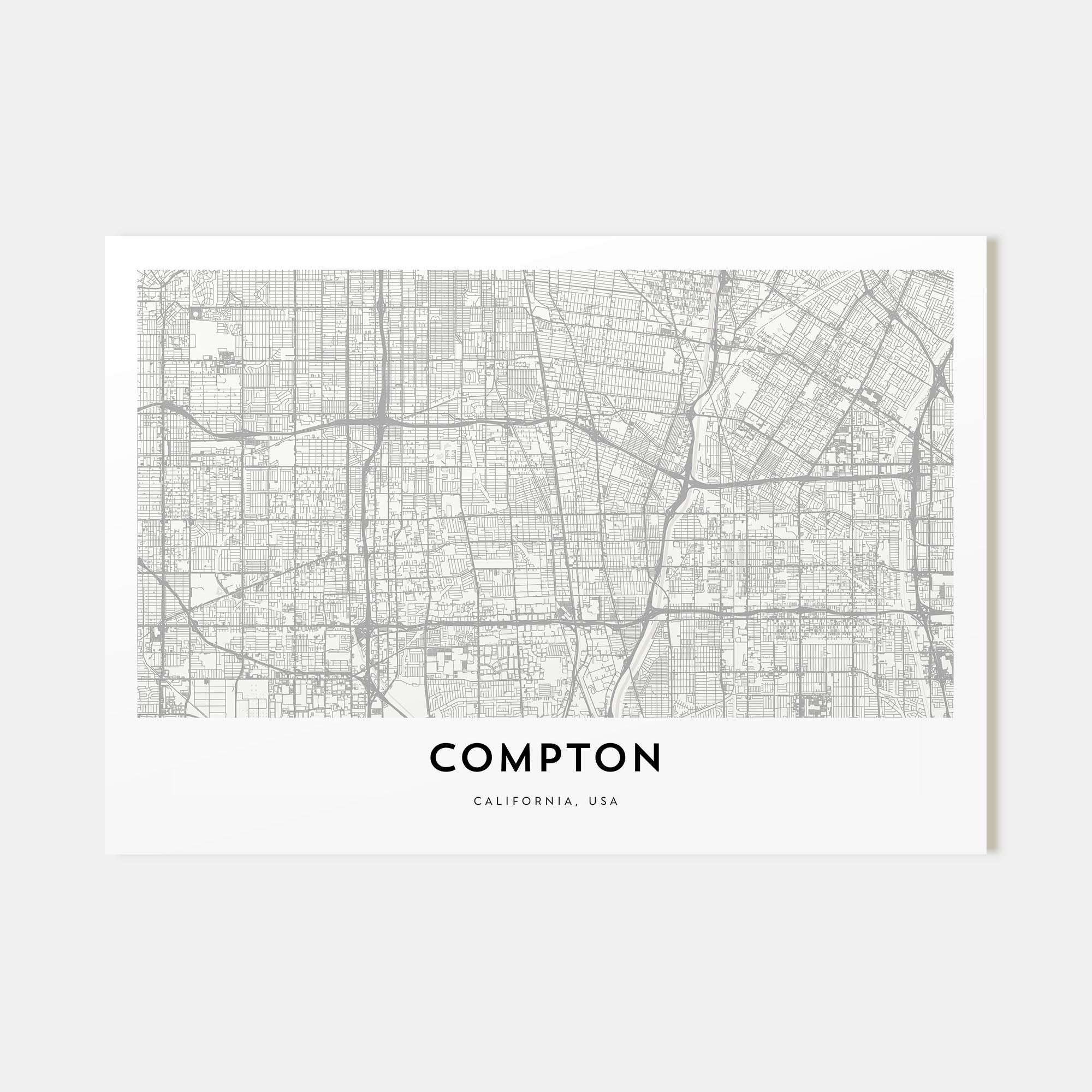 Compton Map Landscape Poster