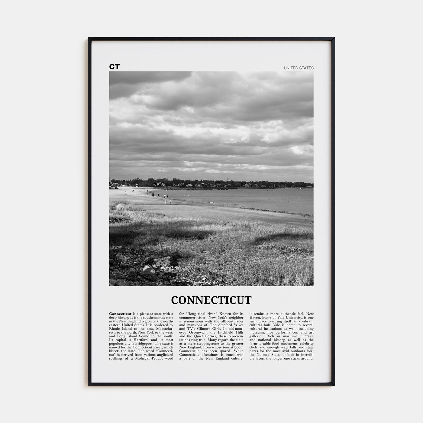 Connecticut Travel B&W No 1 Poster