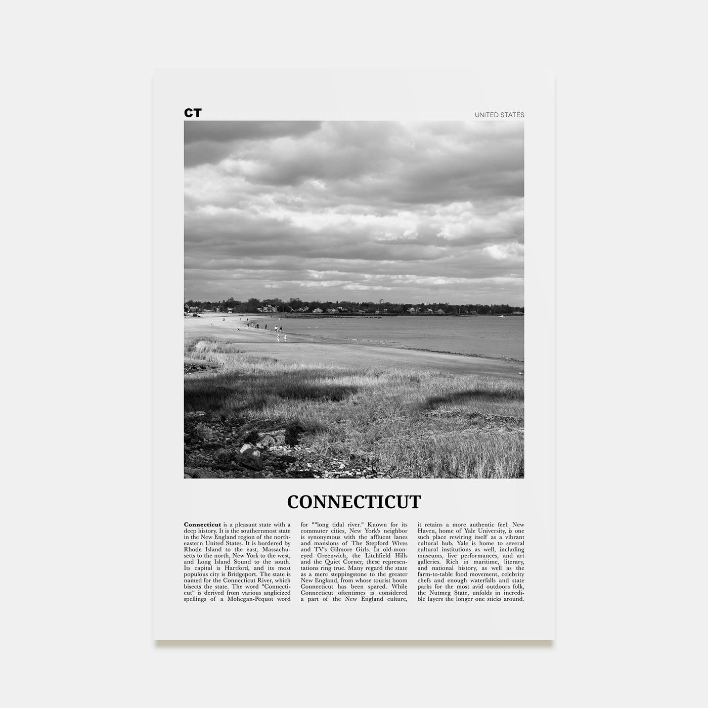 Connecticut Travel B&W No 1 Poster