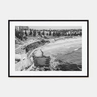 Coogee Beach Landscape B&W Poster