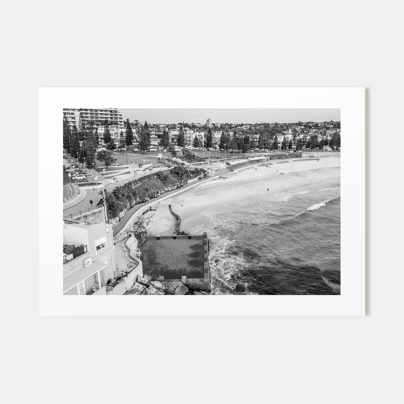 Coogee Beach Landscape B&W Poster