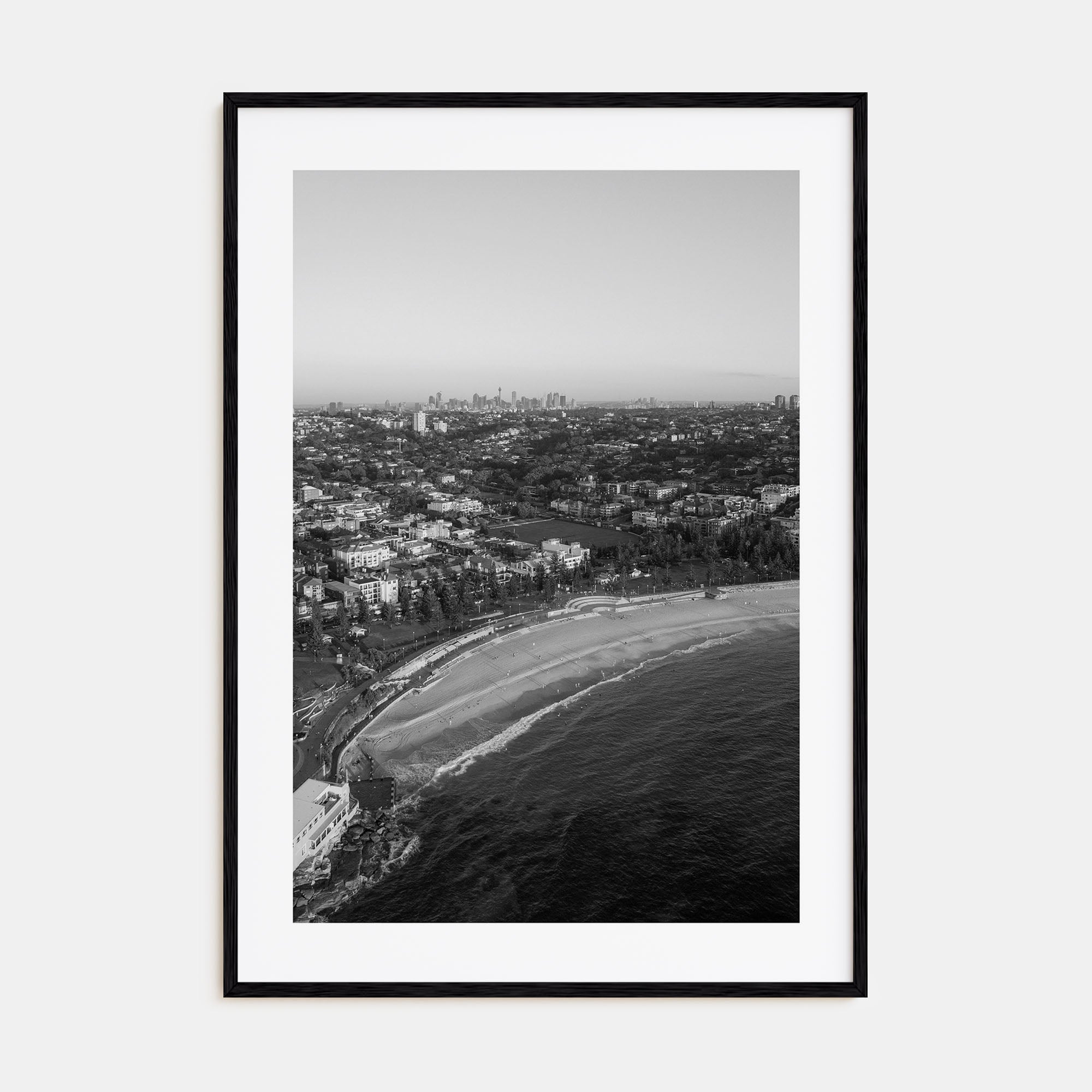 Coogee Beach Photo B&W Poster