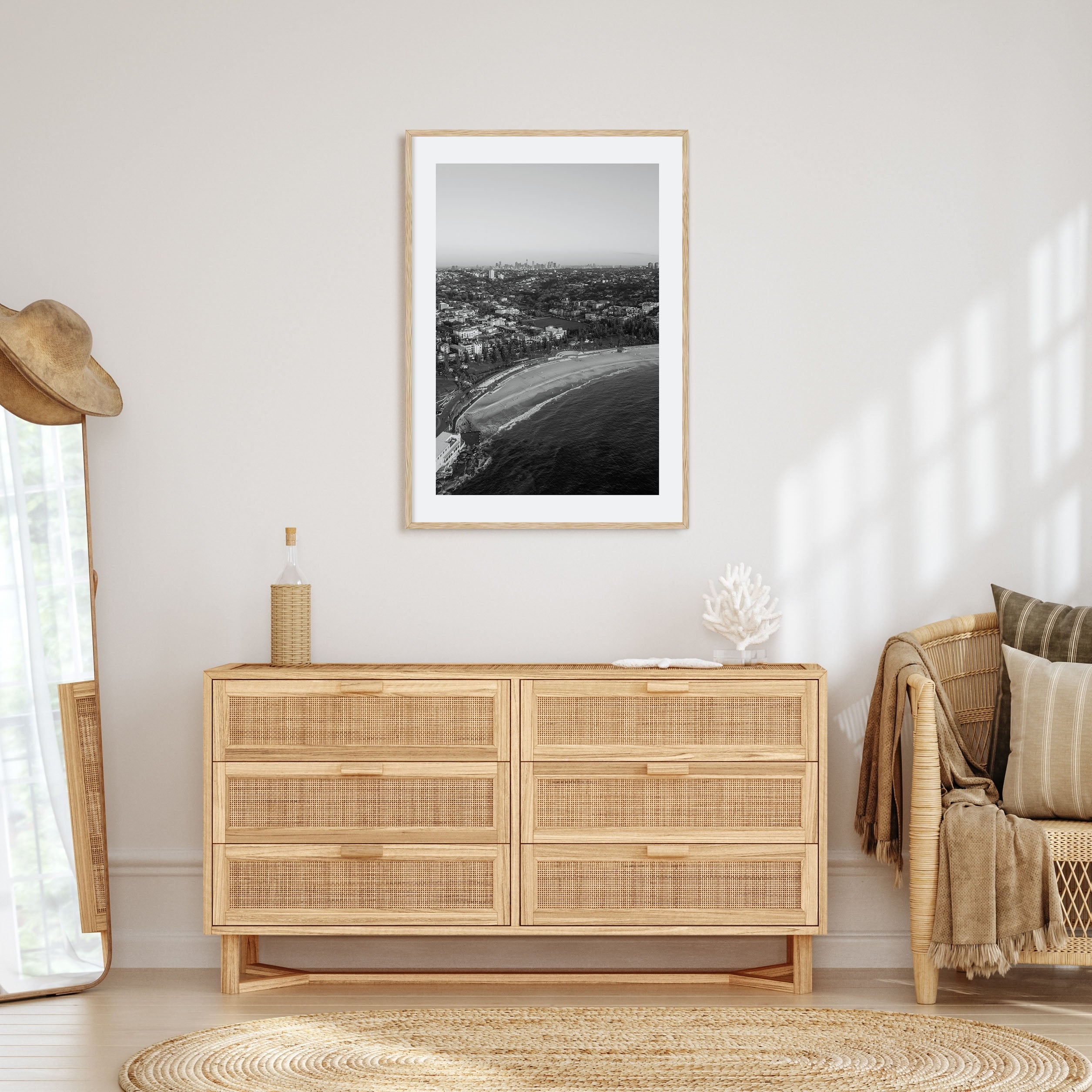 Coogee Beach Photo B&W Poster