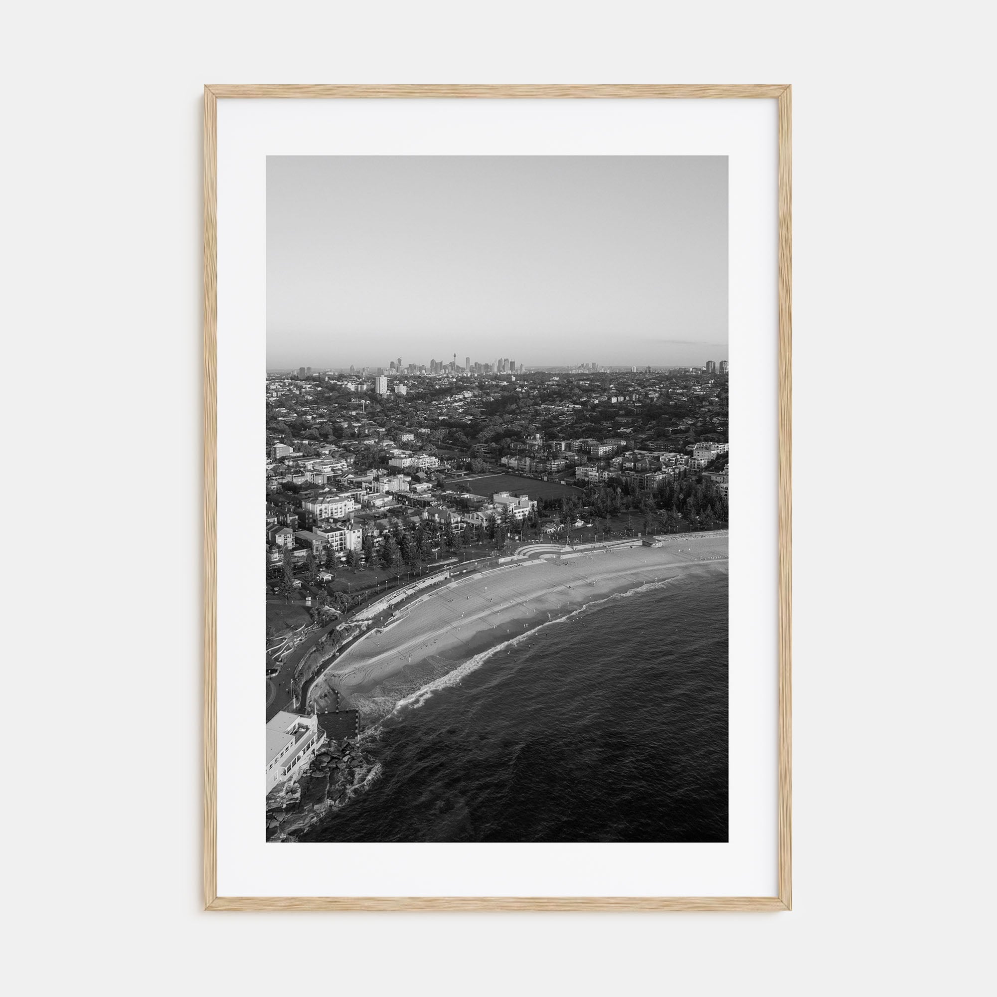 Coogee Beach Photo B&W Poster