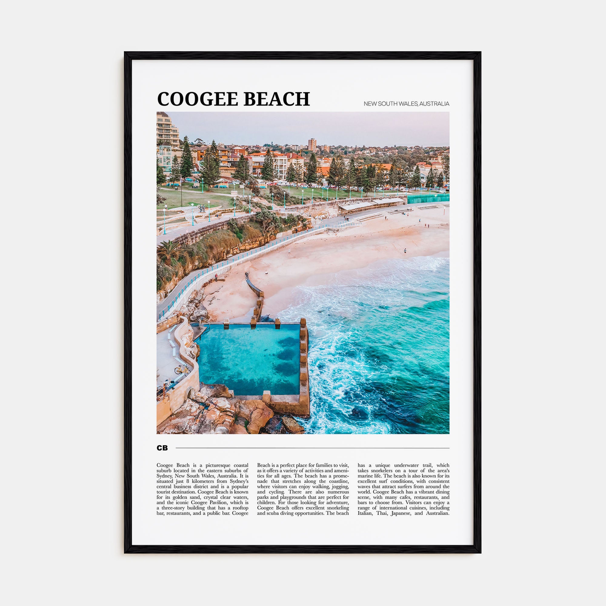 Coogee Beach Travel Color No 1 Poster
