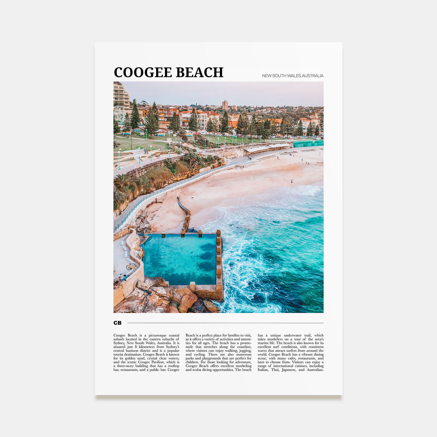 Coogee Beach Travel Color No 1 Poster