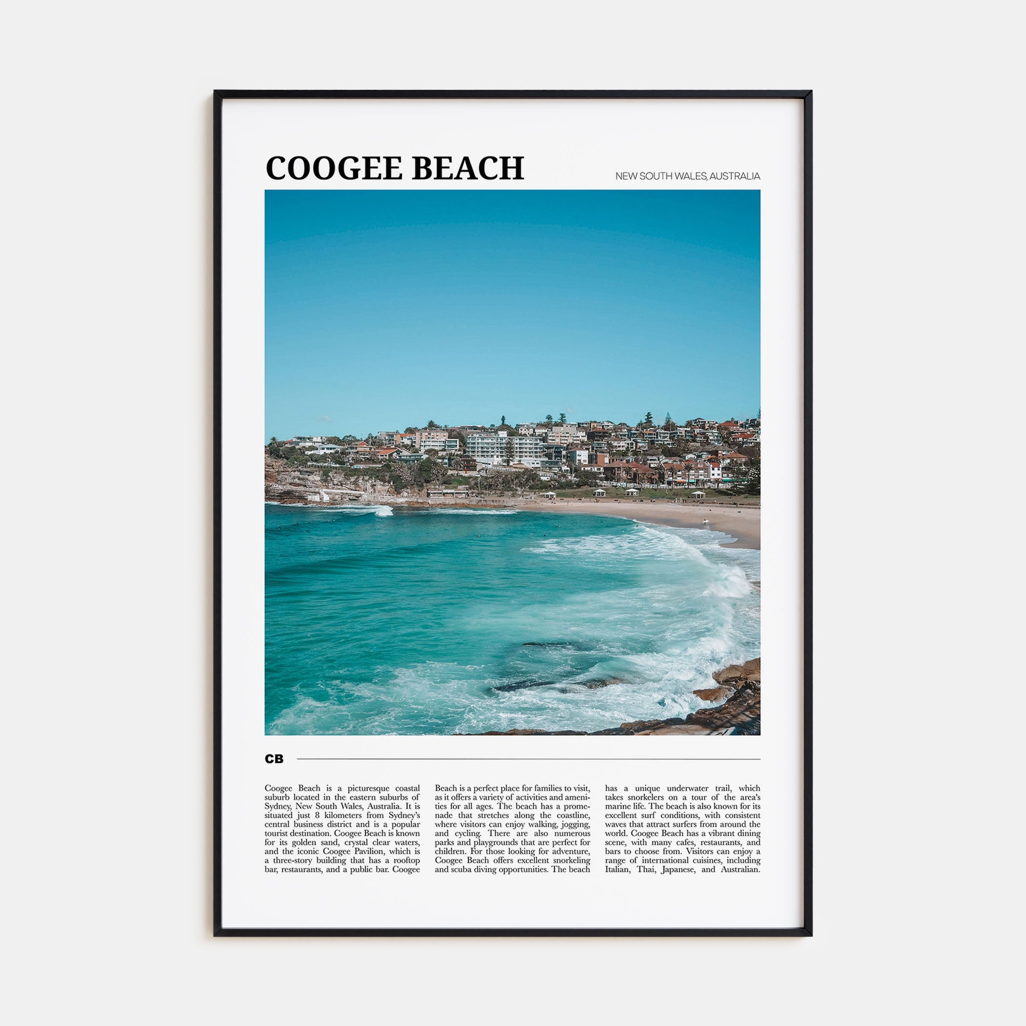 Coogee Beach Travel Color No 2 Poster