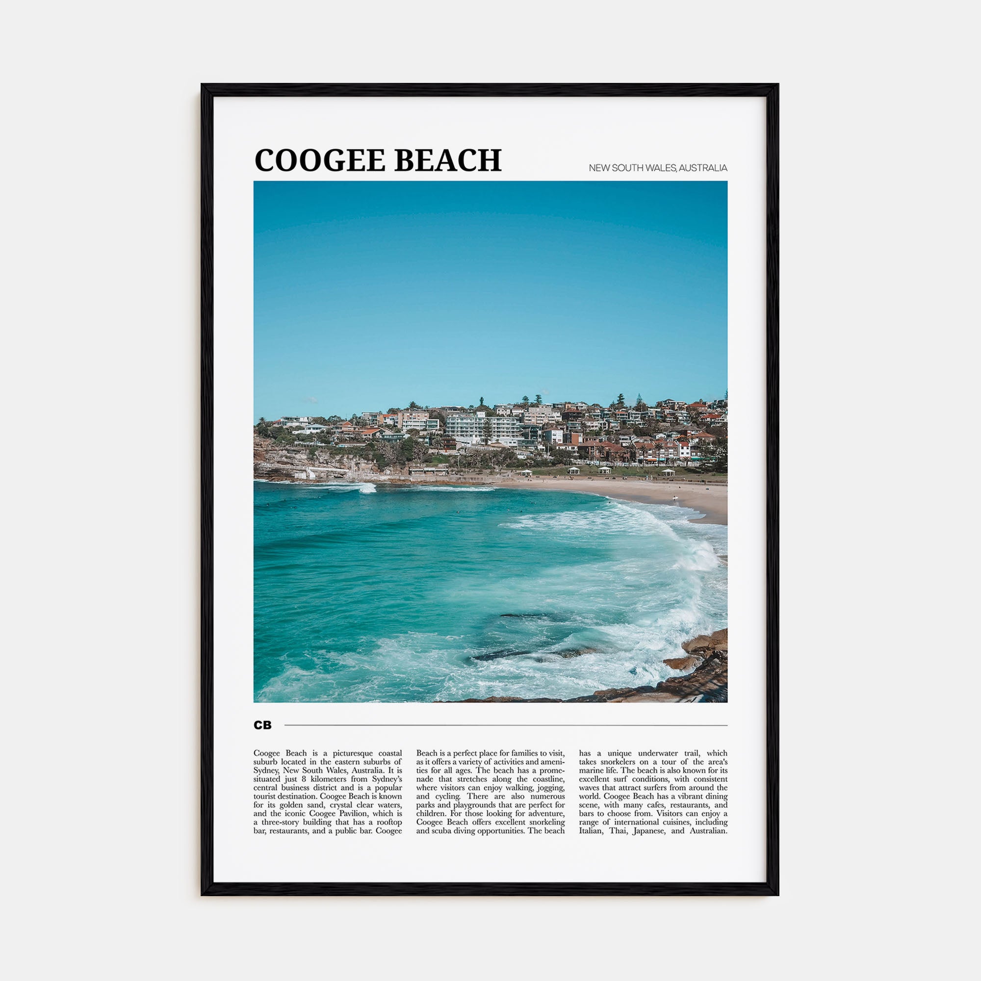 Coogee Beach Travel Color No 2 Poster