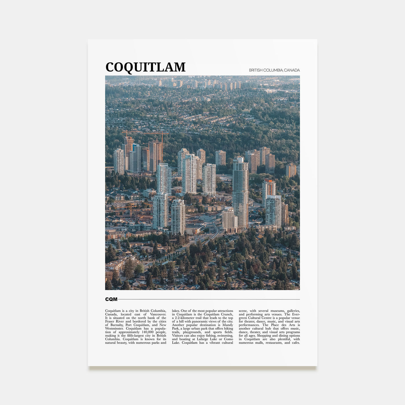 Coquitlam Travel Color No 1 Poster