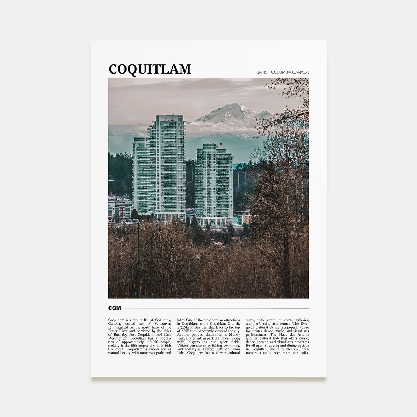Coquitlam Travel Color No 2 Poster