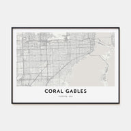 Coral Gables Map Landscape Poster