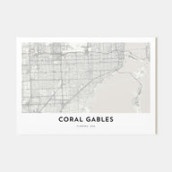 Coral Gables Map Landscape Poster