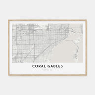 Coral Gables Map Landscape Poster