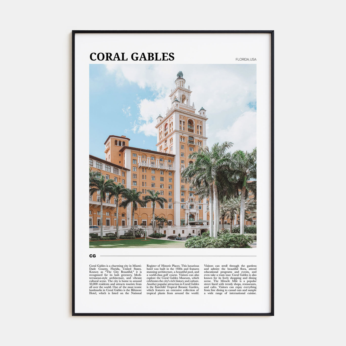 Coral Gables Travel Color Poster