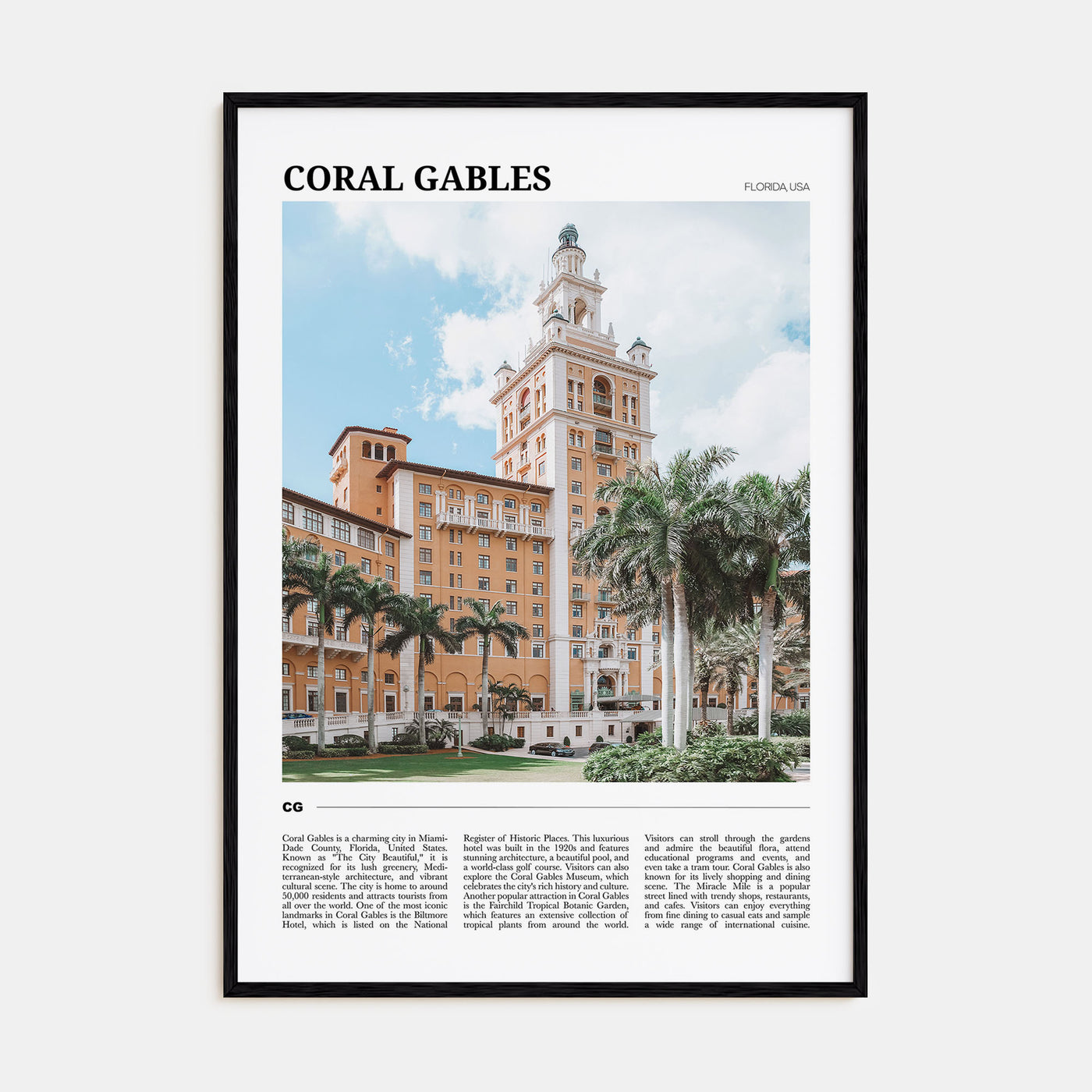 Coral Gables Travel Color Poster