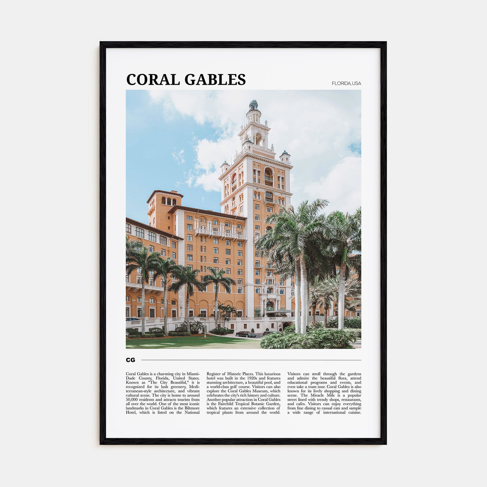 Coral Gables Travel Color Poster