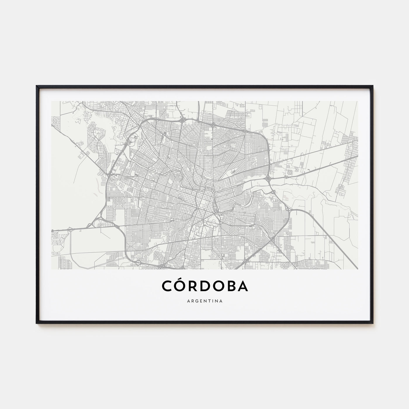 Córdoba, Argentina Map Landscape Poster