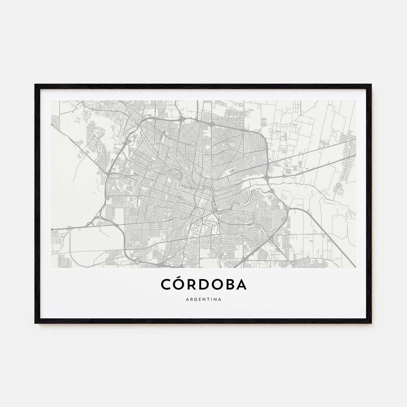 Córdoba, Argentina Map Landscape Poster